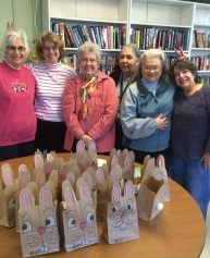 The “Crafty Ladies” make a spring craft for Millis home delivered meals consumers